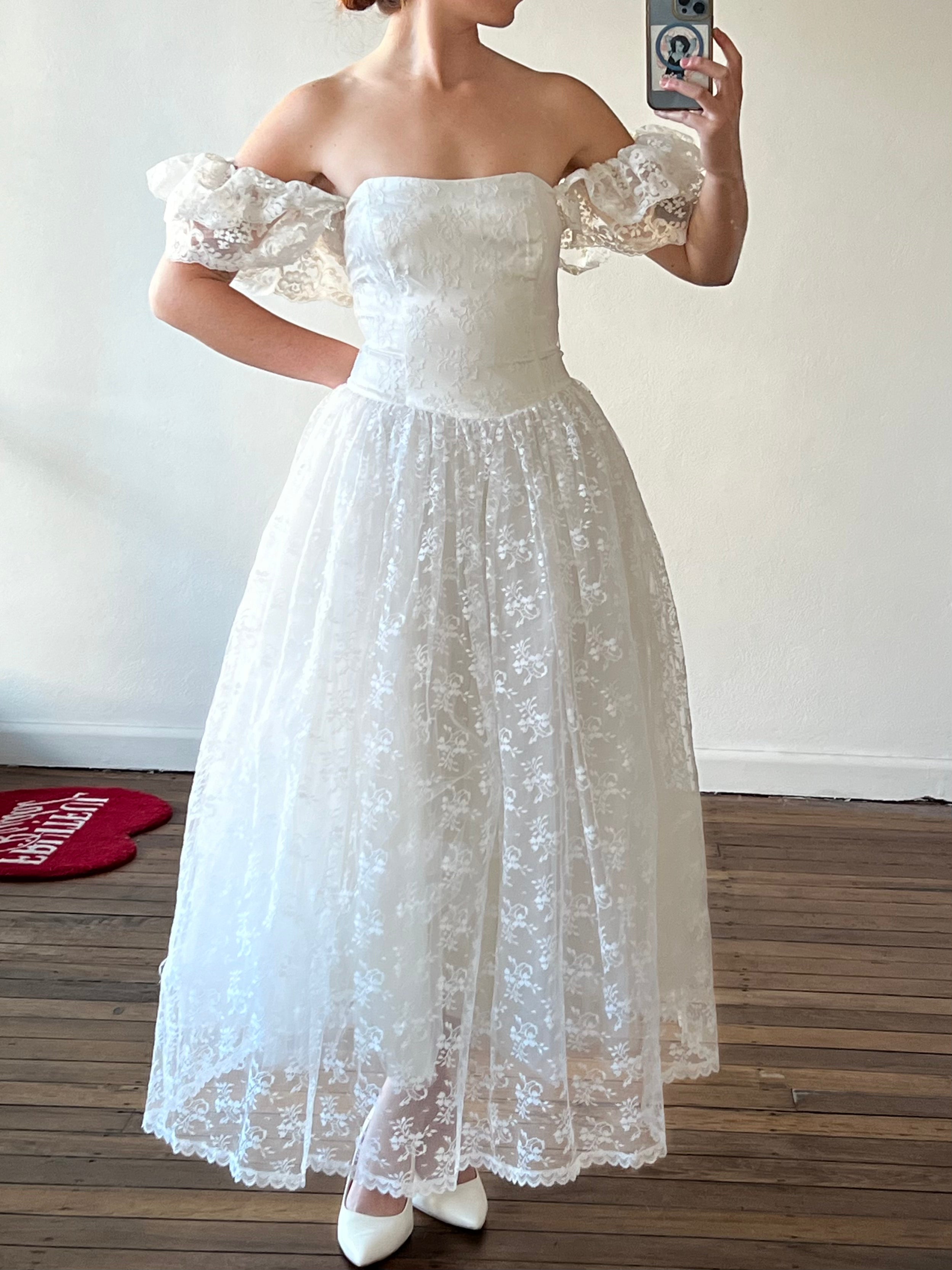 80s Gunne Sax Lace Midi