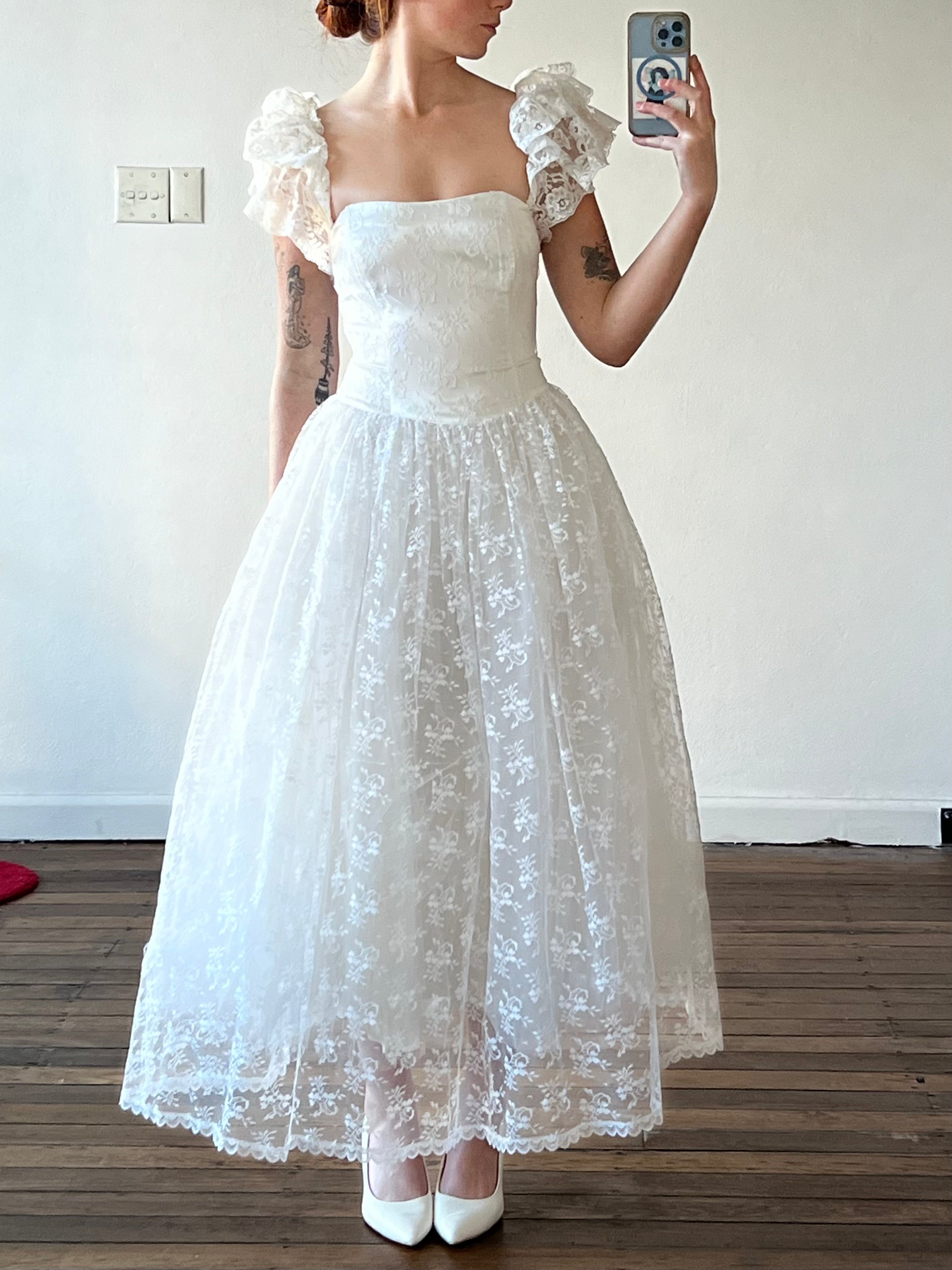 80s Gunne Sax Lace Midi