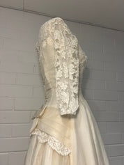 1950s Lace Neckline Organza Princess Dress