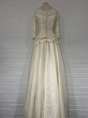1950s Lace Neckline Organza Princess Dress