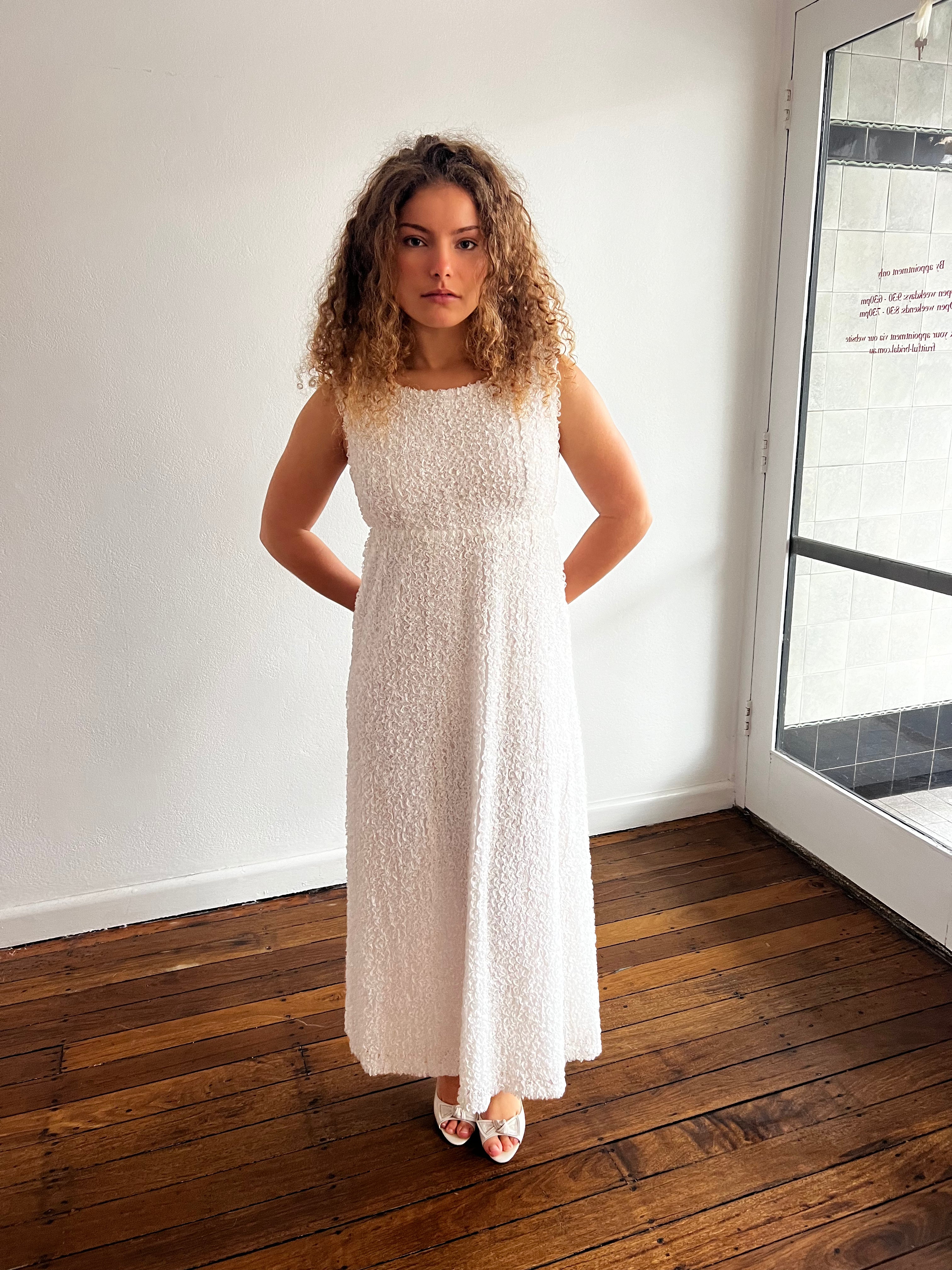 60s Lace Ruffle Shift Dress