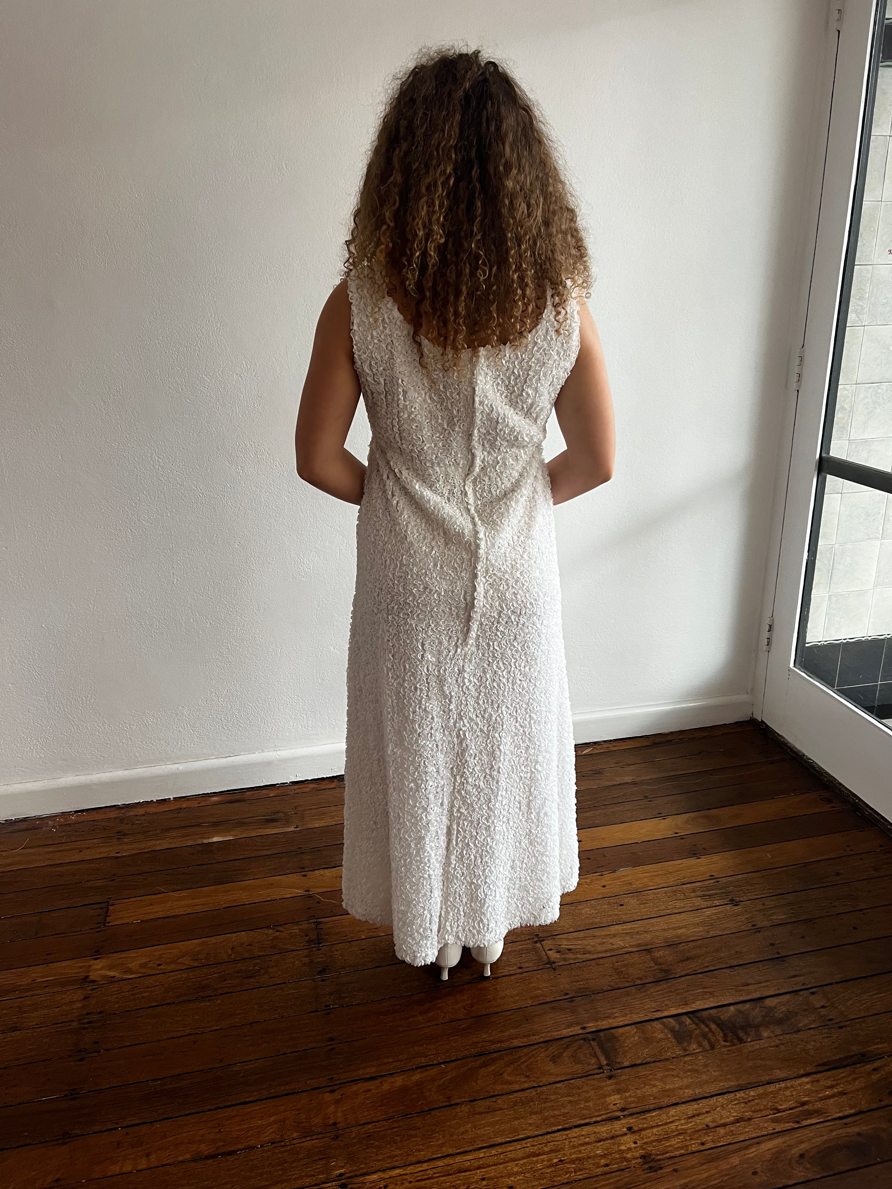 60s Lace Ruffle Shift Dress