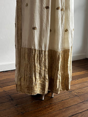 70s Indian Gold Thread Embroidered Dress