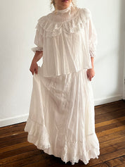 1908 Edwardian Cotton and Lace Trim Set