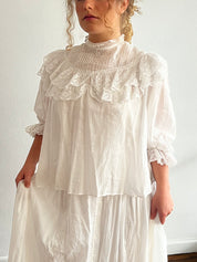 1908 Edwardian Cotton and Lace Trim Set