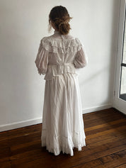 1908 Edwardian Cotton and Lace Trim Set