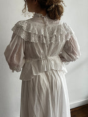 1908 Edwardian Cotton and Lace Trim Set