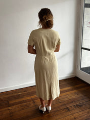 60s Raw Silk Midi with Matching Jacket and Belt