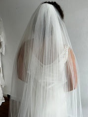 90s Floor Length Double-tiered Veil