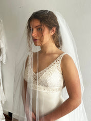 90s Floor Length Double-tiered Veil