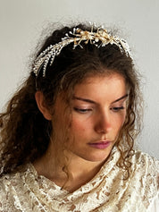 40s Wax Flower and Pearl Headband