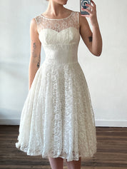 50s Mock Neckline Chantilly Lace Mini