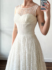 50s Mock Neckline Chantilly Lace Mini