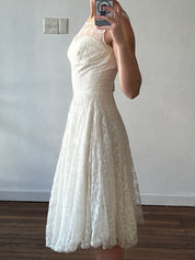 50s Mock Neckline Chantilly Lace Mini