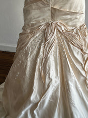 90s Italian Couture Silk Strapless Dress