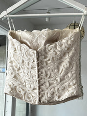 90s Guipure Lace Corset and Satin Skirt Set