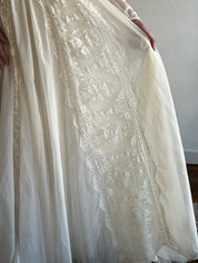 60s Lace Detail Bateau Mock Neckline Dress