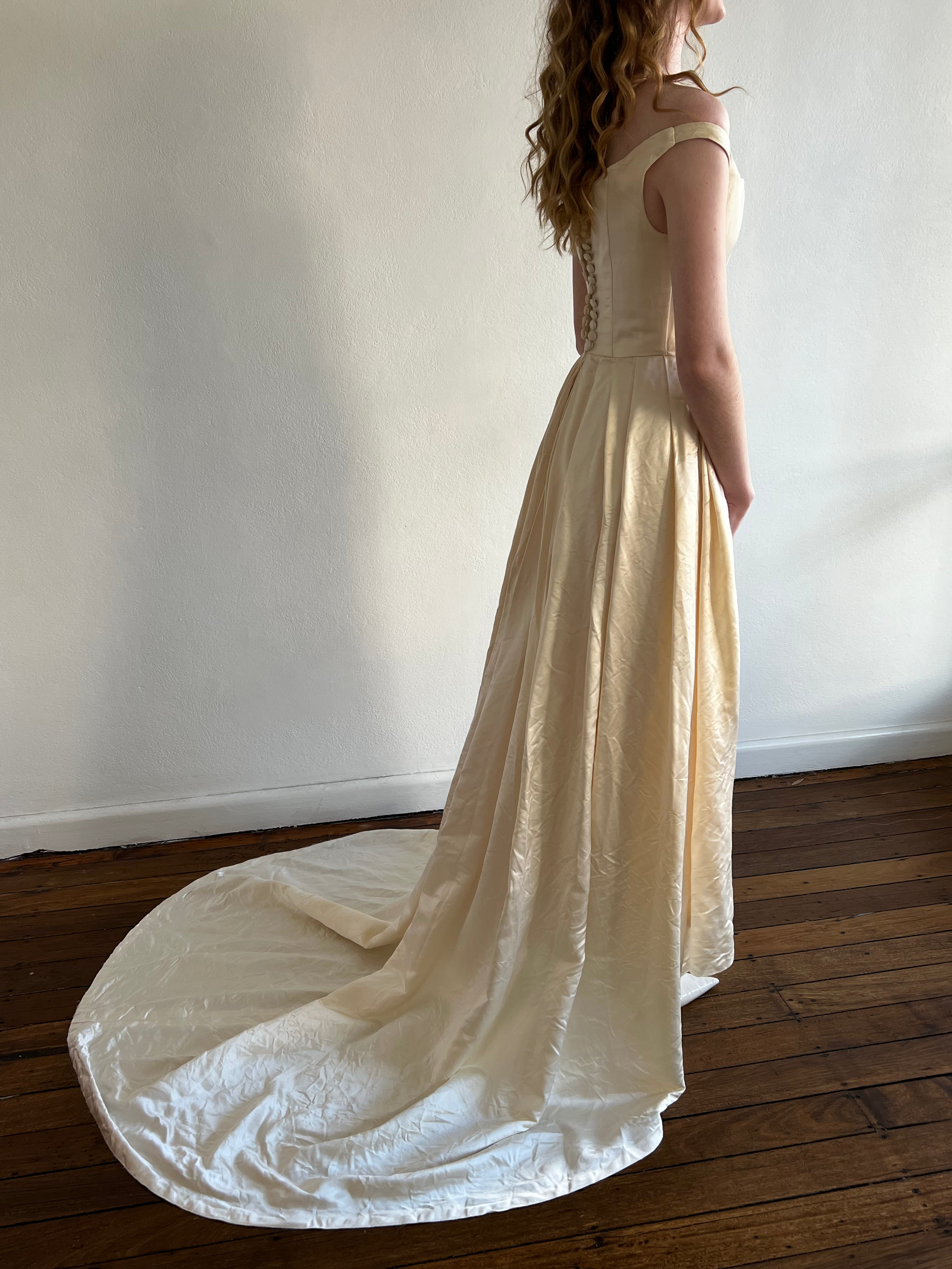 90s Alex Perry Duchess Silk Satin Corset Dress