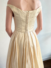 90s Alex Perry Duchess Silk Satin Corset Dress