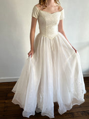 90s Lace Bodice Organza Skirt dress