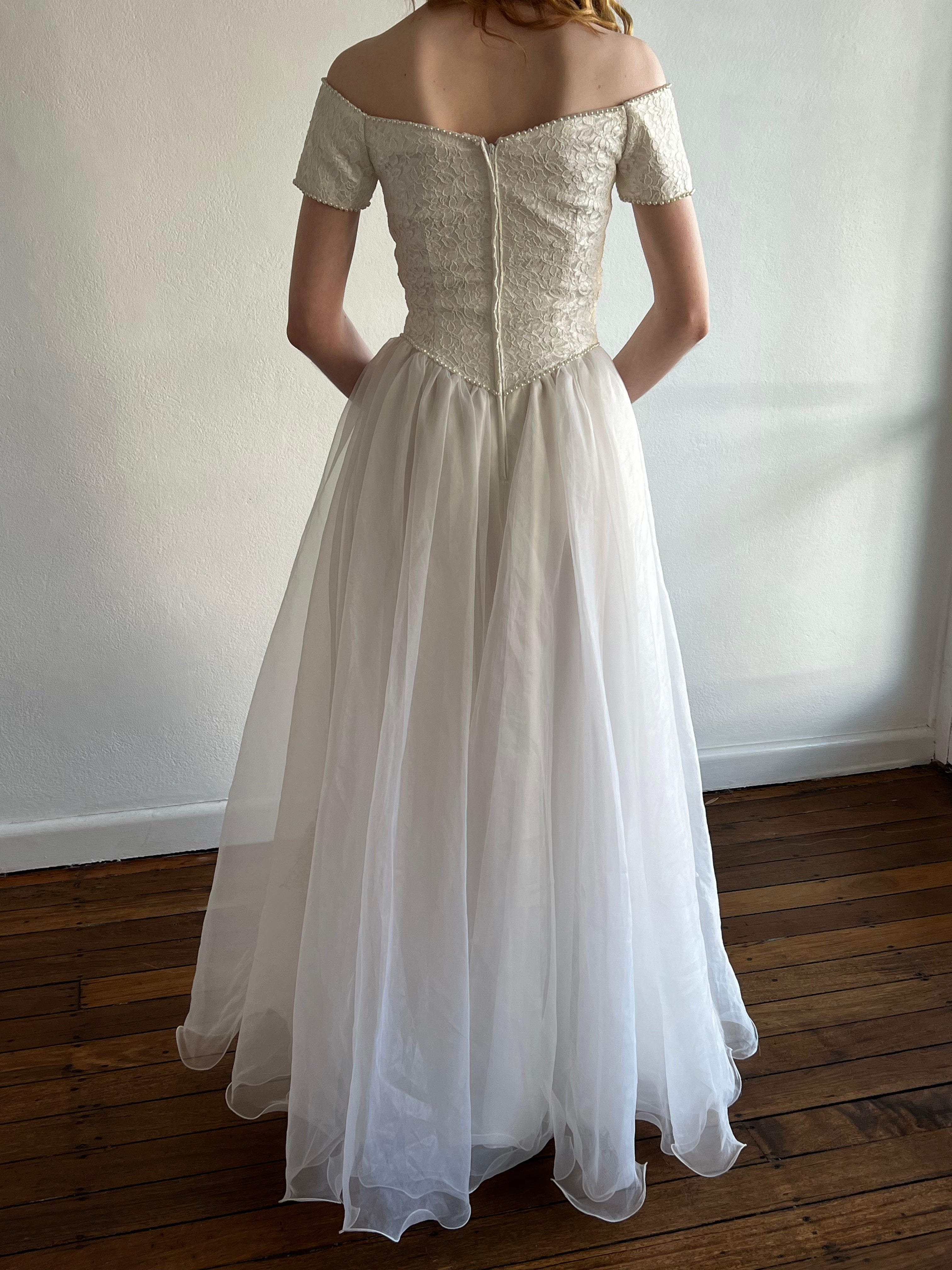 90s Lace Bodice Organza Skirt dress