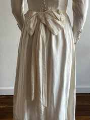 60s Raw Silk satin Appliqué Dress