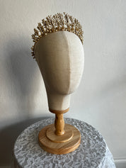 40s Wax Pearl and Rosette Fringe Tiara