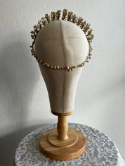 40s Wax Pearl and Rosette Fringe Tiara
