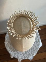 40s Wax Pearl Fringe Crown