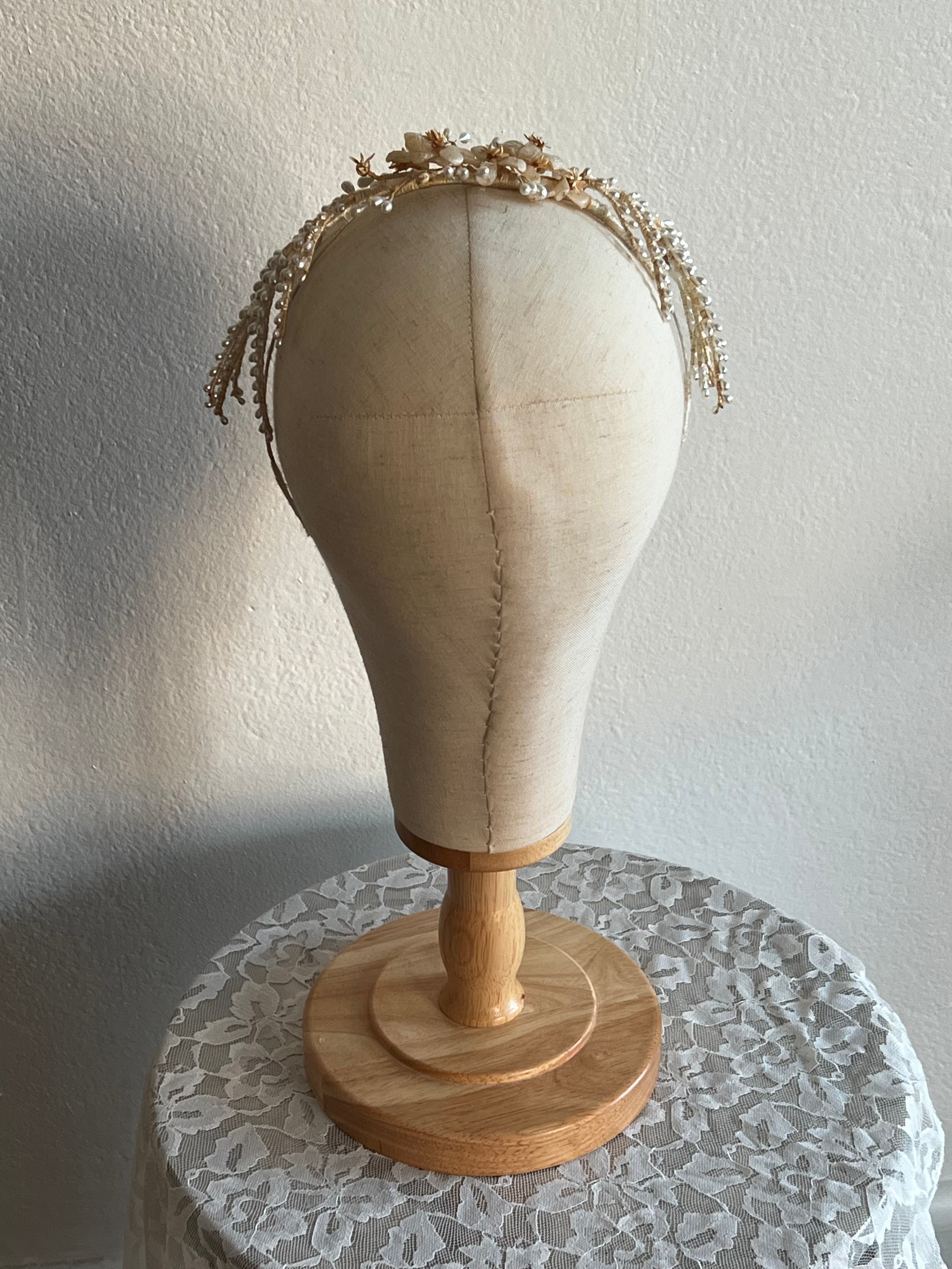 40s Wax Flower and Pearl Headband