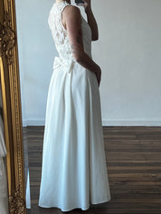 90s Bead Lace Sweetheart Halter Princess Dress