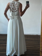 90s Bead Lace Sweetheart Halter Princess Dress