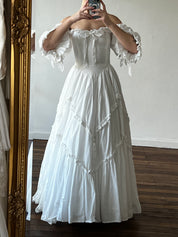 80s Vintage Laura Ashley Cotton Wedding Dress