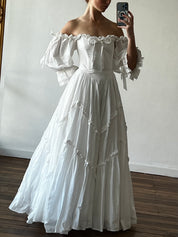80s Vintage Laura Ashley Cotton Wedding Dress