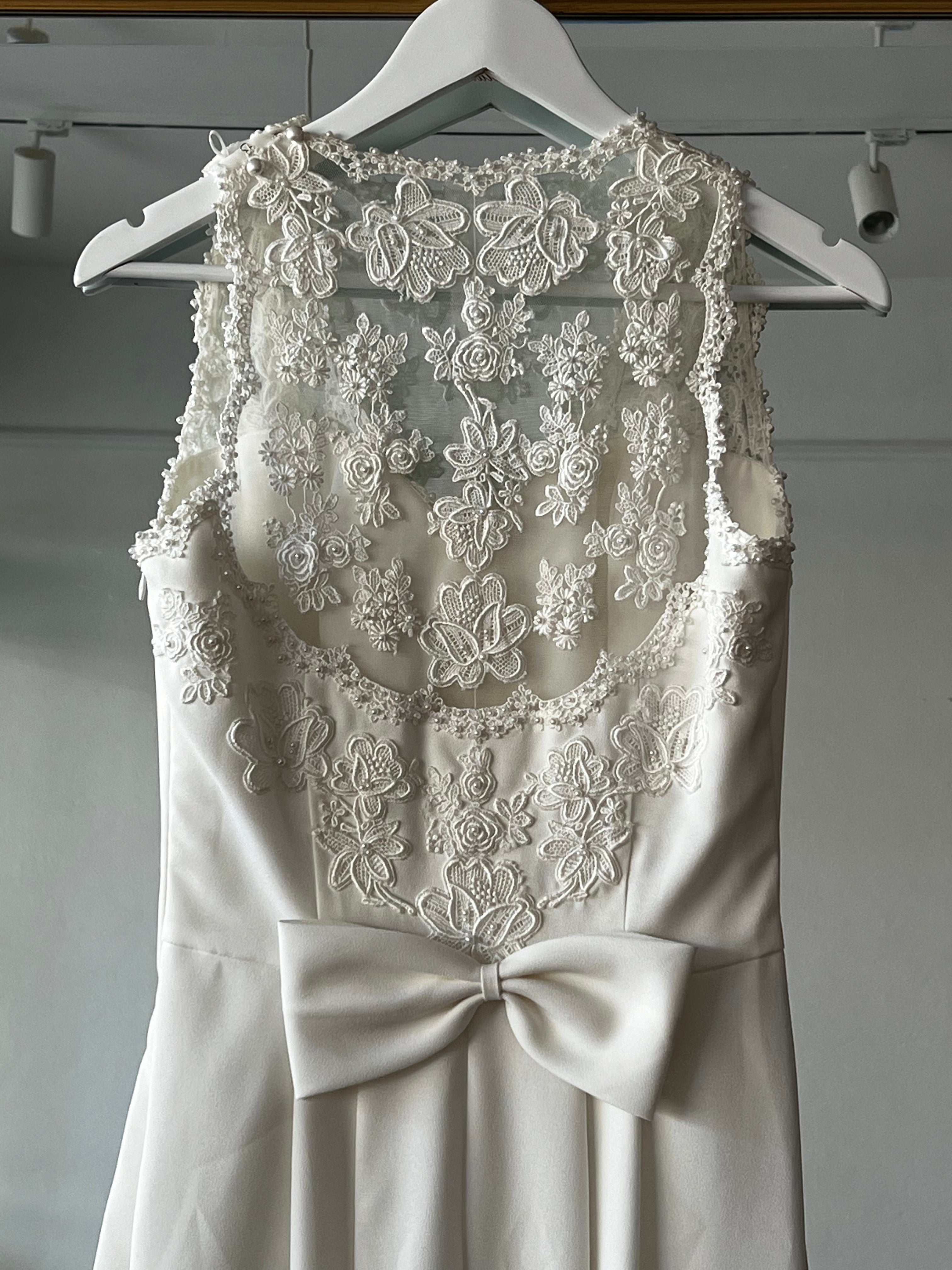 90s Bead Lace Sweetheart Halter Princess Dress