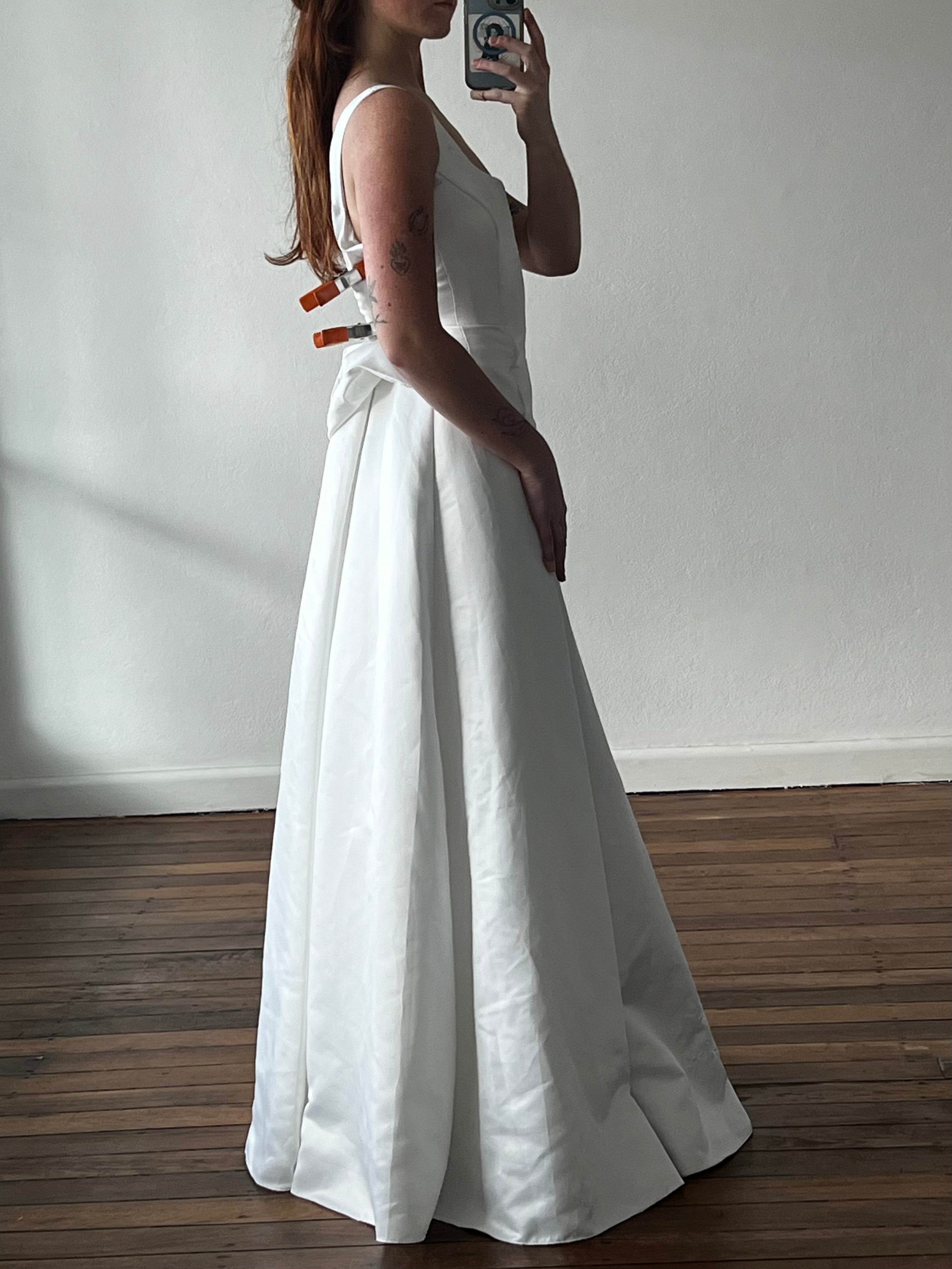 90s Embroidered Satin Corset Dress