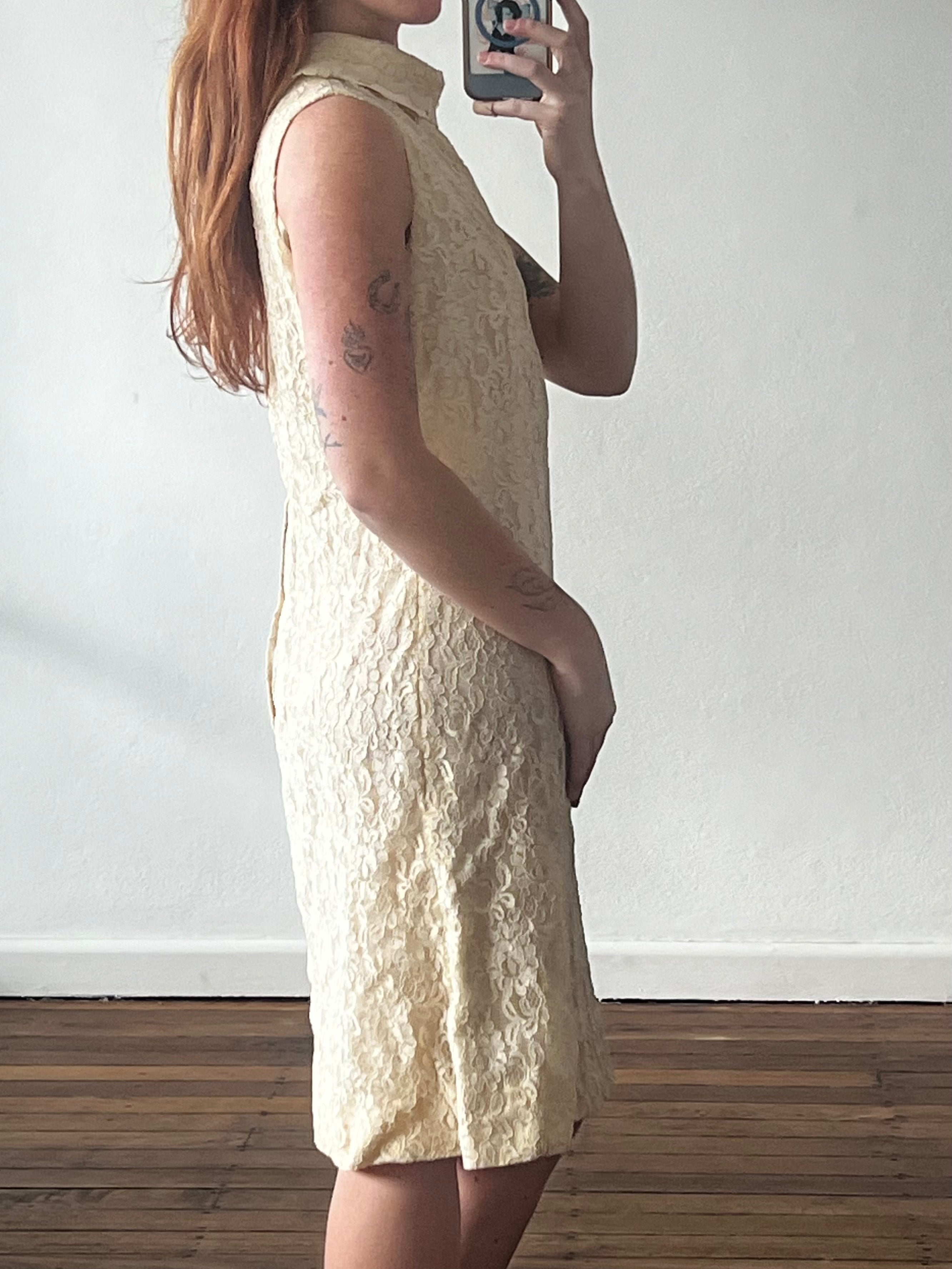 60s Alençon Lace Shift Mini
