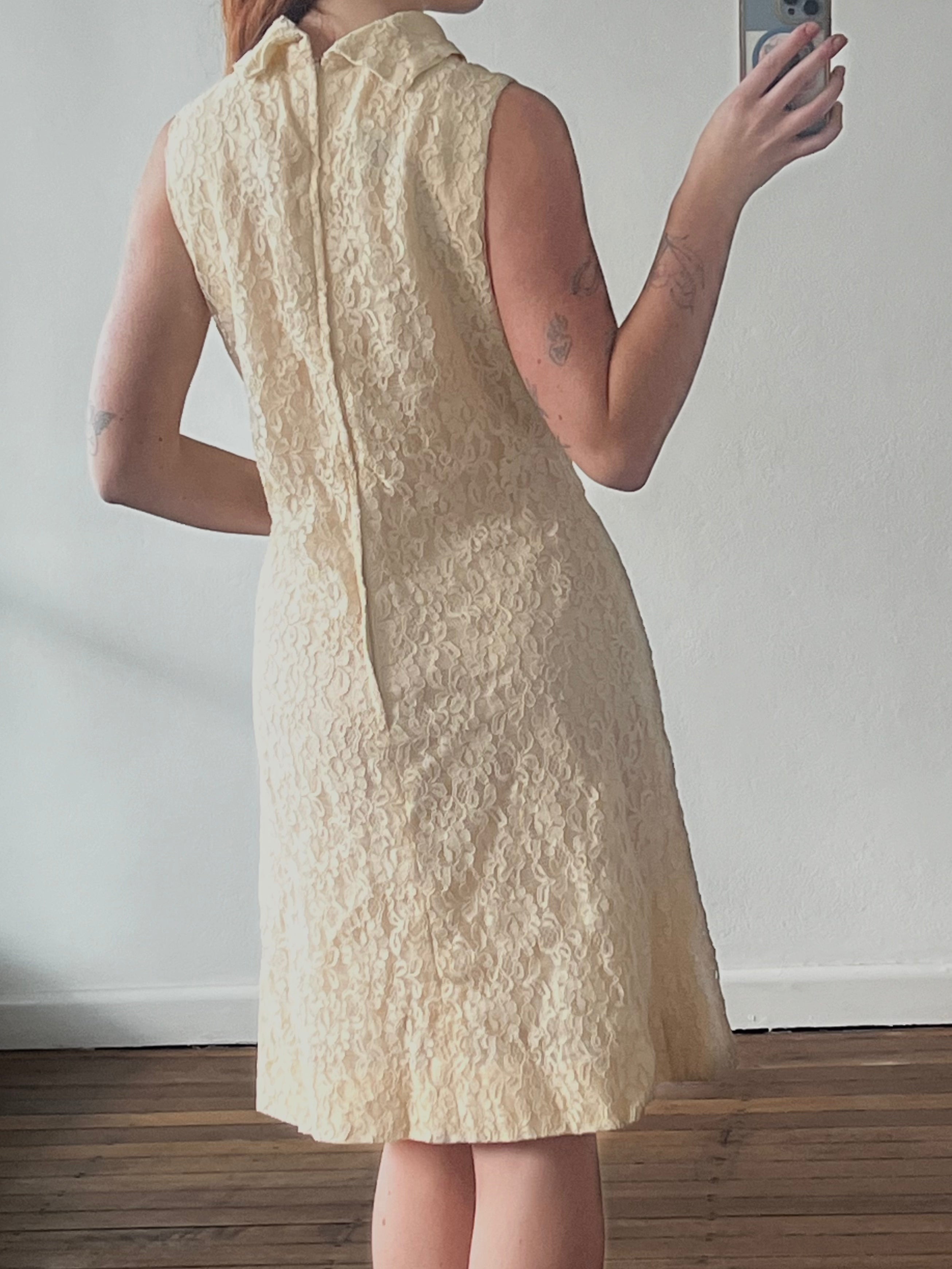 60s Alençon Lace Shift Mini