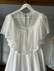 70s Polka Dot Satin Tier Dress