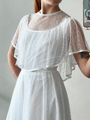 70s Polka Dot Satin Tier Dress