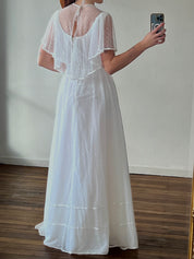 70s Polka Dot Satin Tier Dress