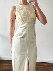 Dead-stock 90s Beaded Empire Column Dress