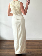 Dead-stock 90s Beaded Empire Column Dress