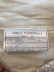 90s Silver Strapless Crinkled Couture Dress