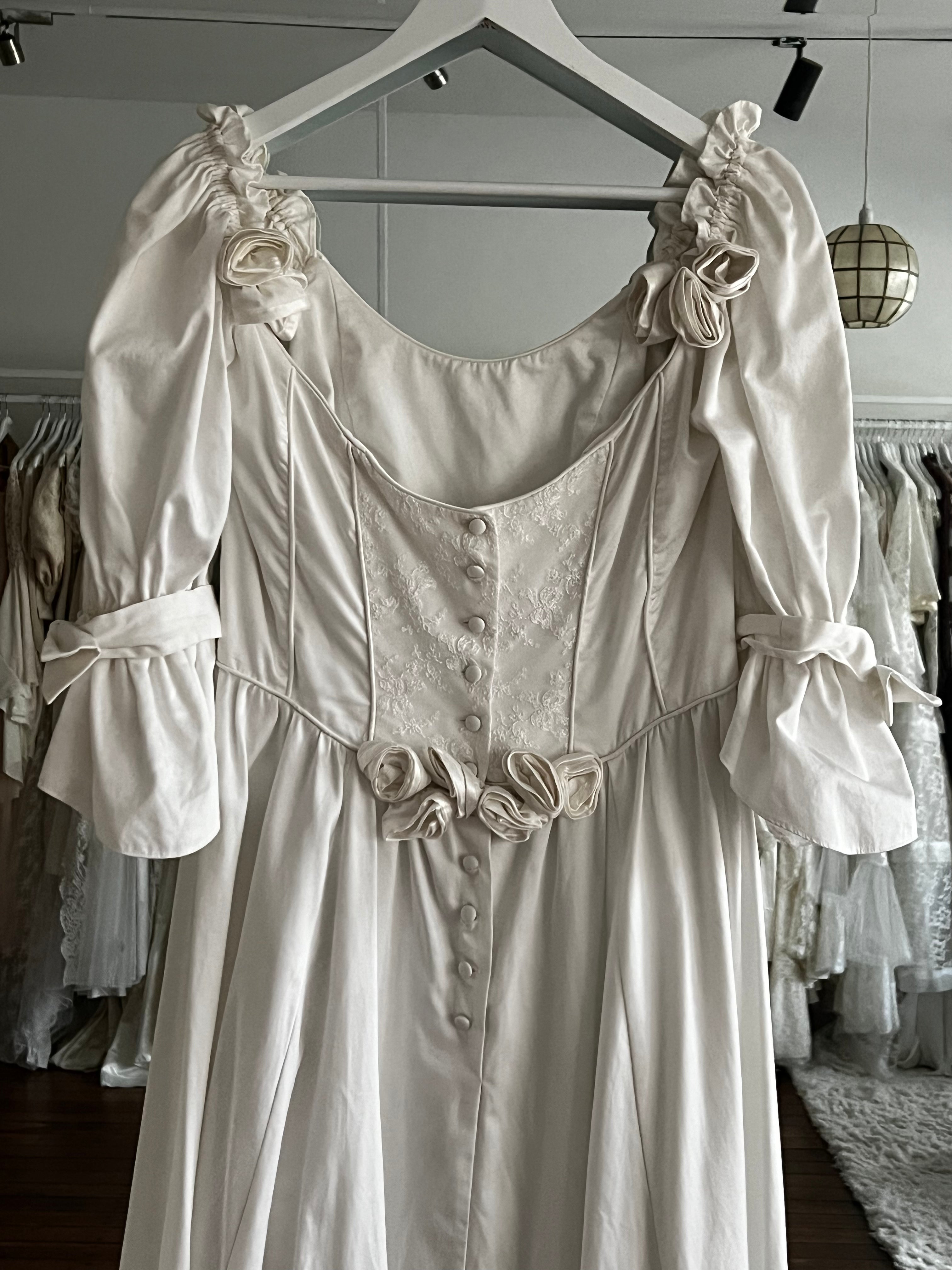 1994 Laura Ashley Lace and Bow Detail Dress