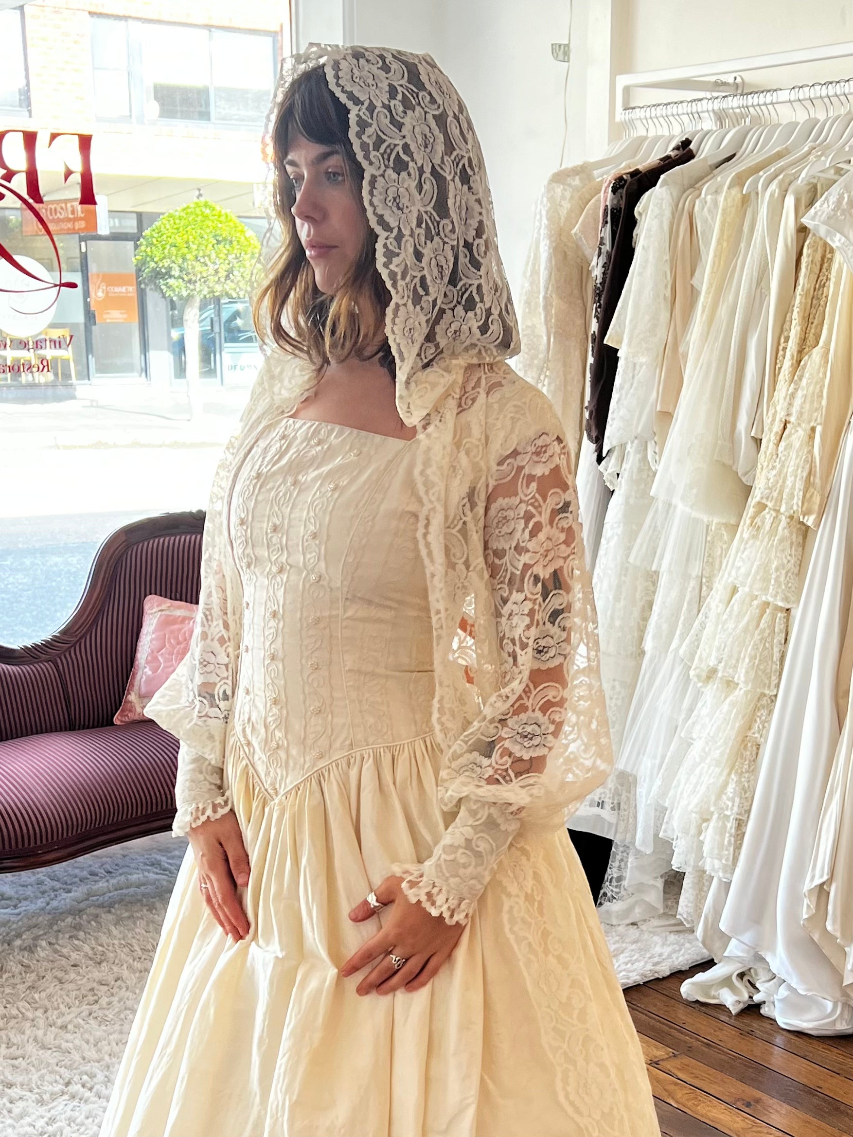 70s Lace Hooded Cape