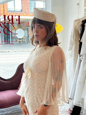 60s Lace Sailor Pillbox Birdcage Hat