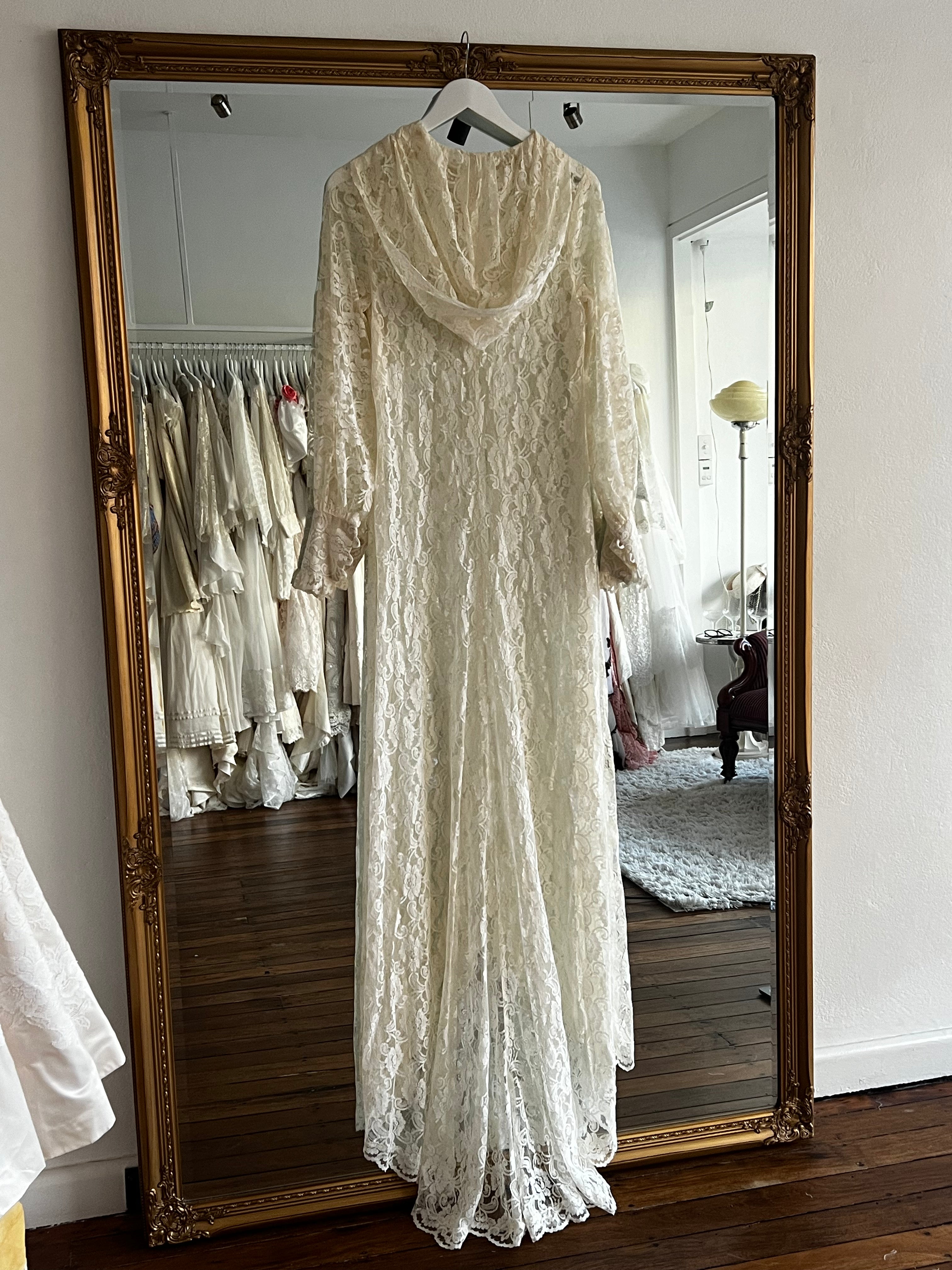 70s Lace Hooded Cape