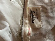 50s Embroidered Silver Blossom Mini