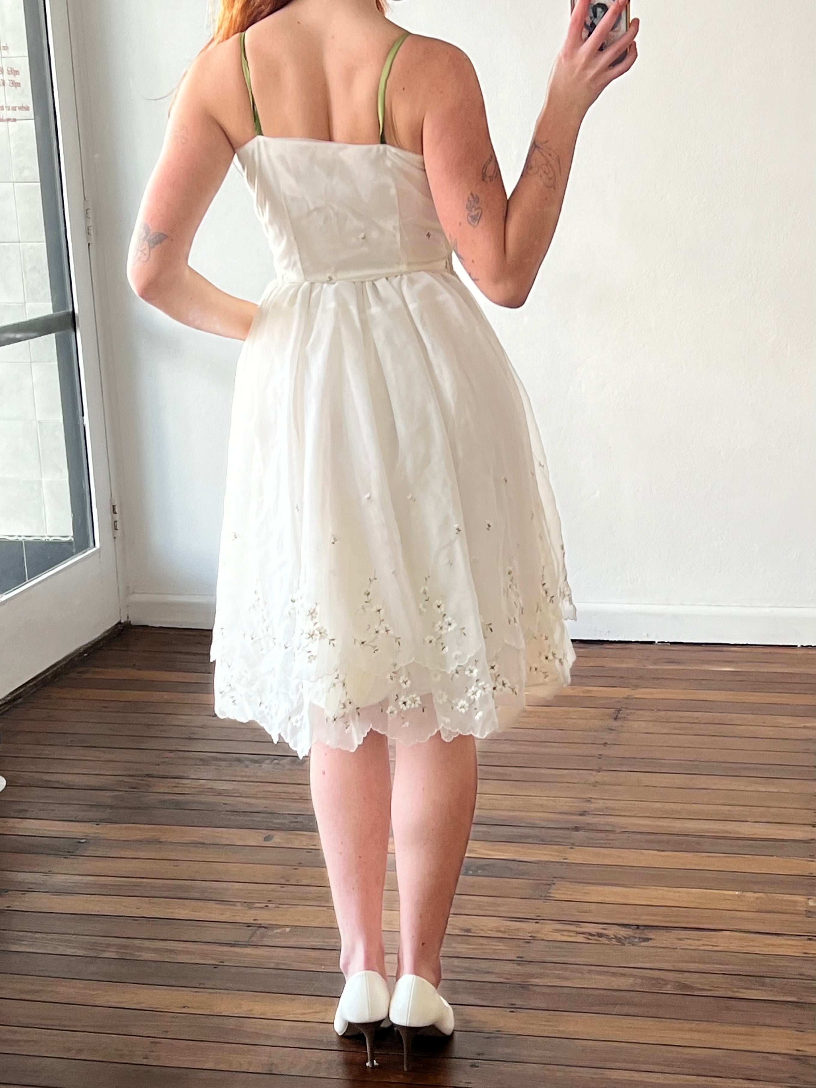 50s Embroidered Blossom Tiered Mini